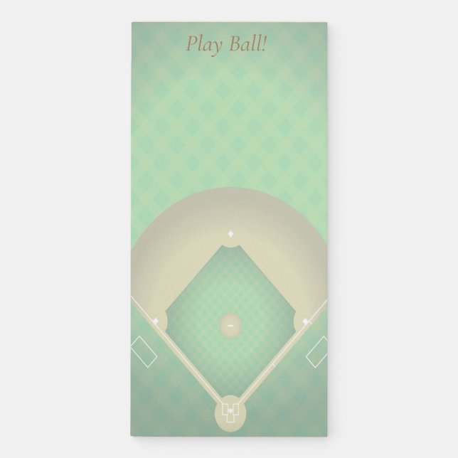Baseball Diamond Design Fridge Notepad (Front)