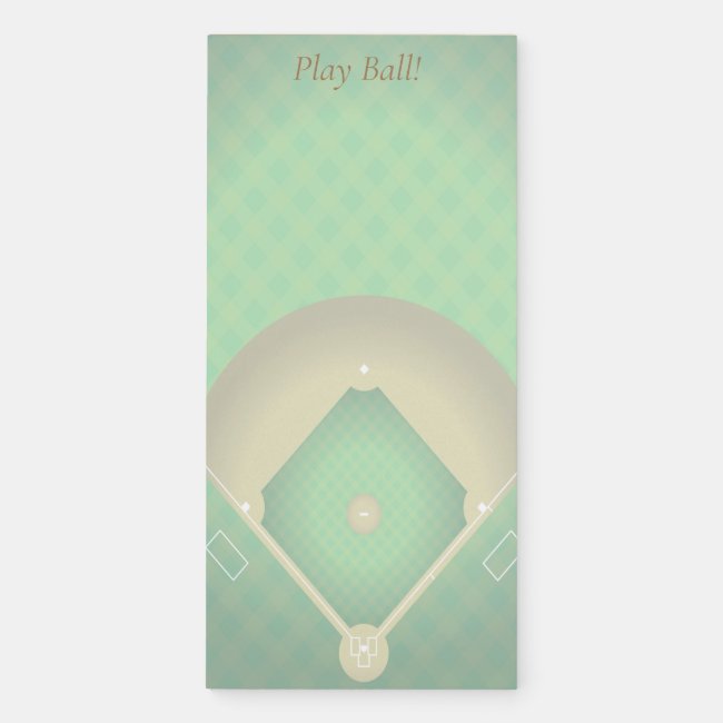 Baseball Diamond Design Fridge Notepad
