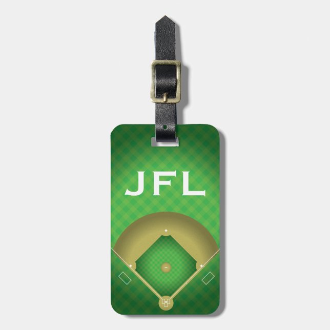 Baseball Diamond Design Luggage Tag (Front Vertical)