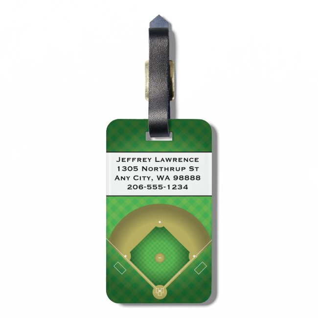 Baseball Diamond Design Luggage Tag