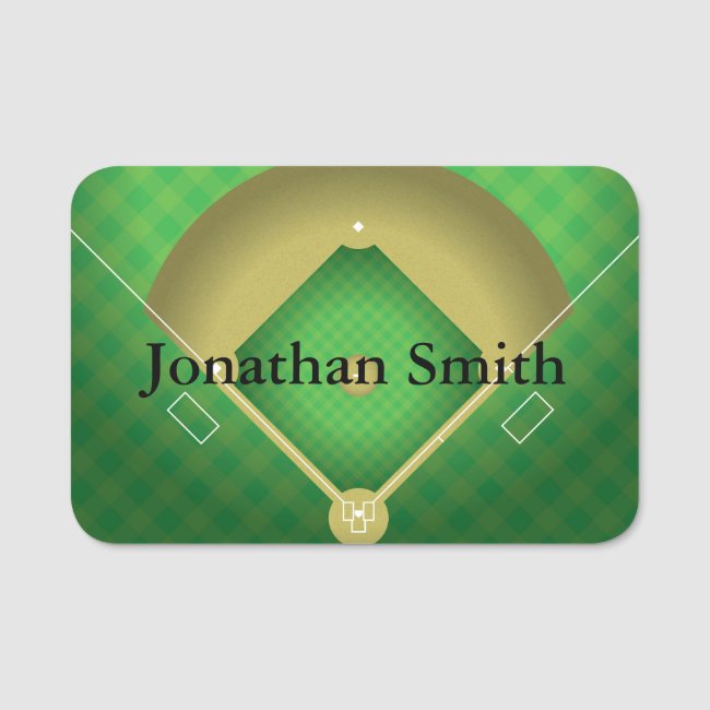 Baseball Diamond Design Name Tag