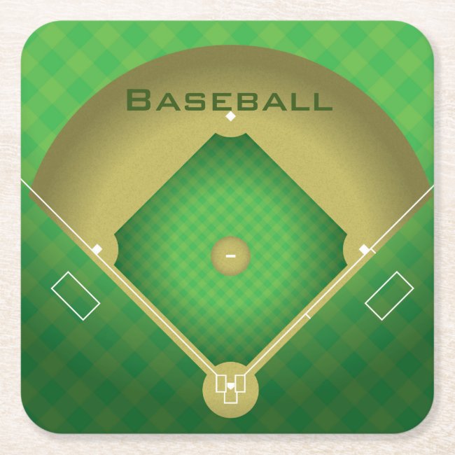 Baseball Diamond Design Paper Coaster