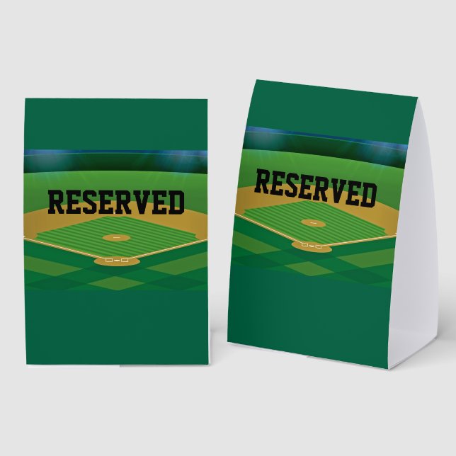 Baseball Diamond Design Paper Tent Table Sign (Front/Back)