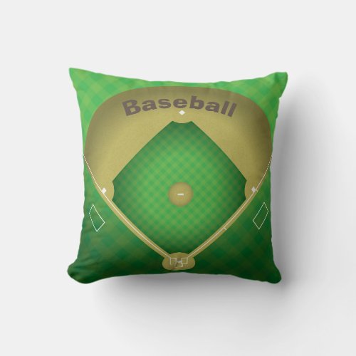 Baseball Diamond Design Throw Pillow
