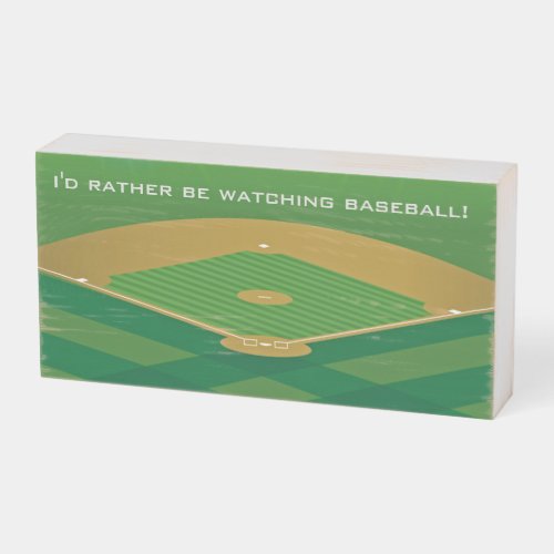 Baseball Diamond Design Wood Box Sign