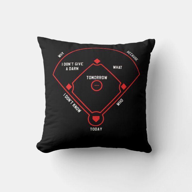 Baseball Diamond Fielding Chart Positions Names Throw Pillow (Front)
