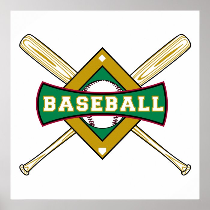 baseball diamond logo print