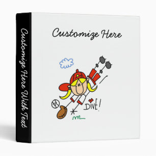 Baseball Dive Girls Softball T-shirts and Gifts Binder