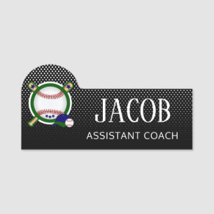 Baseball - DIY Name and Title - Green Name Tag