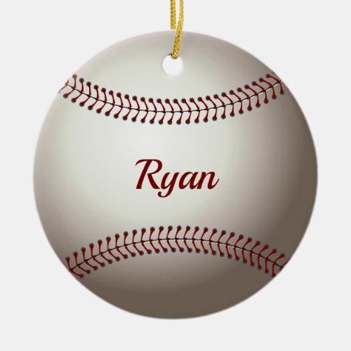 Baseball Double Sided Ornament Round