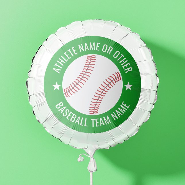 Baseball Drawing with Team and Athlete Name modern Balloon (Personalized Balloon with sports theme)