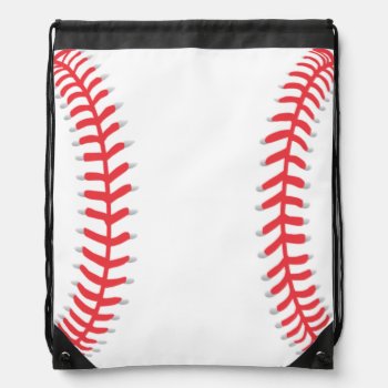 Baseball Drawstring Backpack by ImGEEE at Zazzle