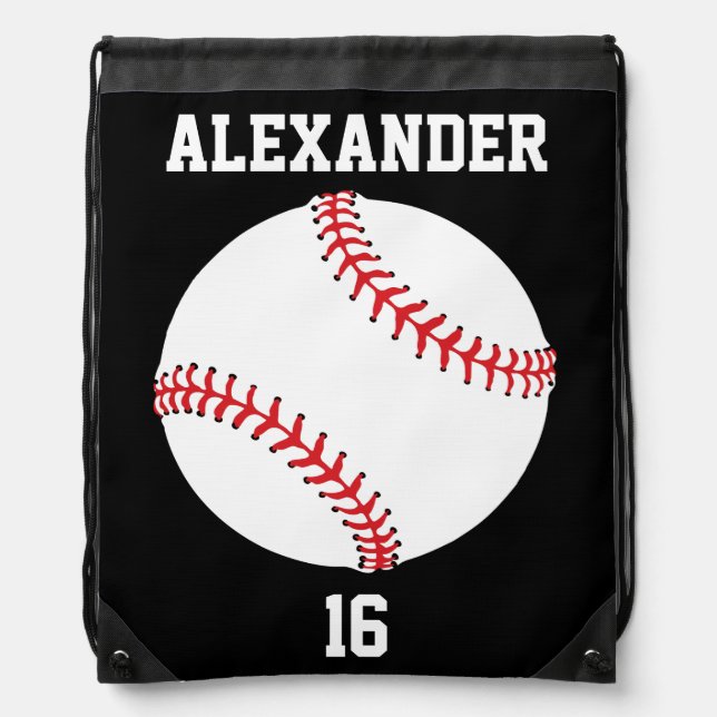 Baseball Drawstring Bag (Front)