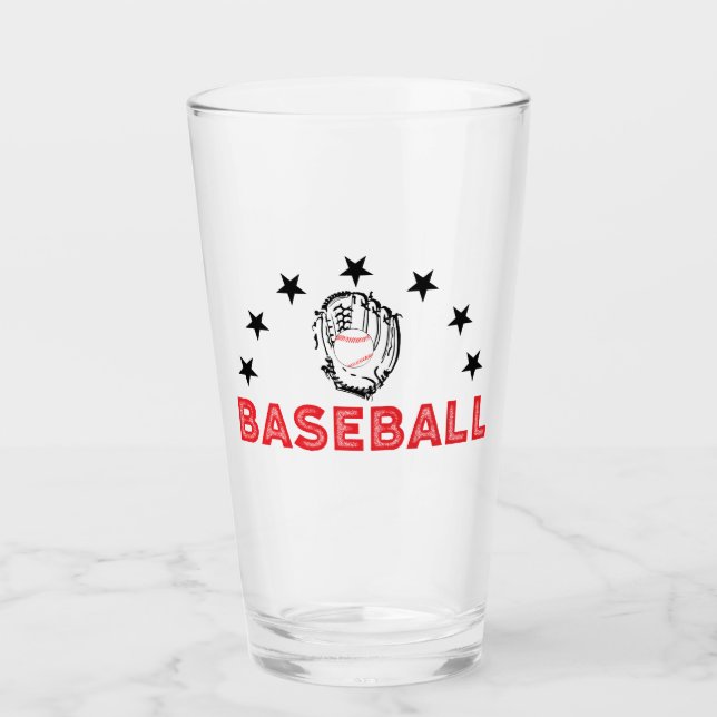 Baseball Drinking Glass (Front)
