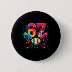 Baseball Drip 6 7 Number 67 Six Seven Meme Mens Bo Button