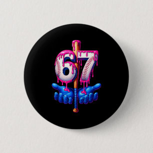 Baseball Drip 6 7 Number 67 Six Seven Meme Mens Bo Button