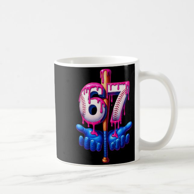 Baseball Drip 6 7 Number 67 Six Seven Meme Mens Bo Coffee Mug (Right)