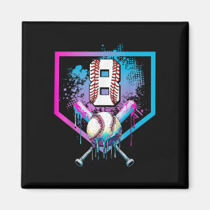 Baseball Drip 8th Birthday Home Plate Boys Youth 8 Magnet