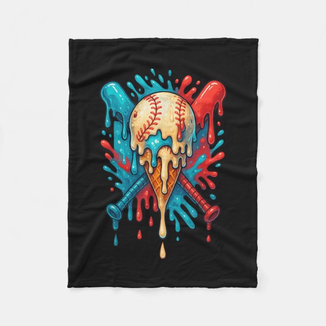 Baseball Drip Baseball Lifestyle 101 Youth Boys Ic Fleece Blanket (Front)