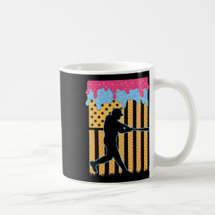 Baseball Drip Bat Boys Ice Cream American Flag 4th Coffee Mug