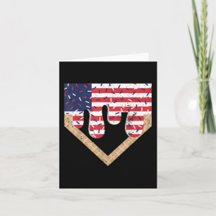 Baseball Drip Boy Ice Cream Patriotic American Fla Card
