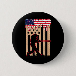 Baseball Drip Boys Dripping Ice Cream 4th July Ame Button