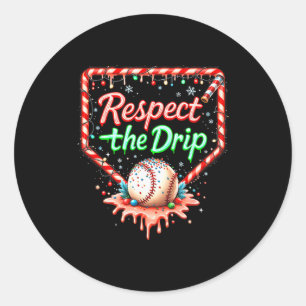 Baseball Drip Boys Ice Cream Christmas Youth Respe Classic Round Sticker