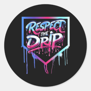 Baseball Drip Boys Ice Cream Drip Youth Respect Th Classic Round Sticker