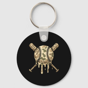 Baseball Drip Camo Baseball Bats Boys Sports Cool Keychain