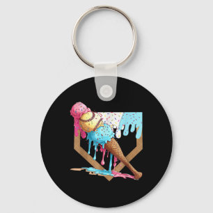 Baseball Drip For Boys Home Plate Ice Cream Drip Y Keychain