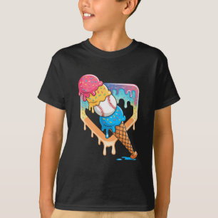 Baseball Drip For Boys Home Plate Ice Cream Drip Y T-Shirt