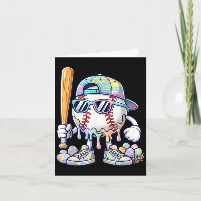 Baseball Drip for Boys Ice Cream Drip Baseball Card (Front)