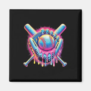 Baseball Drip For Boys Ice Cream Drip Youth Boys B Magnet