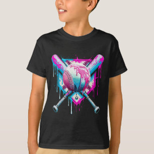 Baseball Drip For Boys Ice Cream Drip Youth Funny T-Shirt