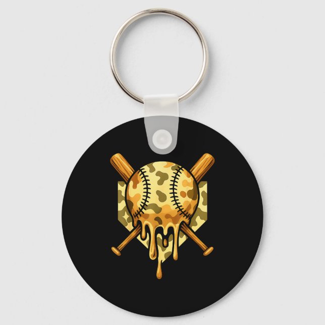 Baseball Drip For Boys Ice Cream Dripng Boys Baseb Keychain (Front)