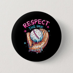 Baseball Drip For Boys Ice Cream Respect The Drip Button