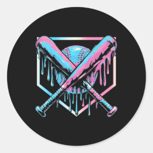 Baseball Drip For Boys Ice Cream With Sprinkles Dr Classic Round Sticker