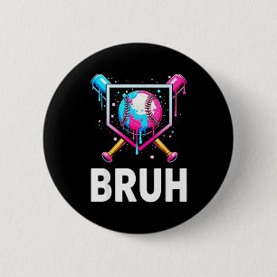 Baseball Drip Funny Bruh Ice Cream Dripng Matching Button