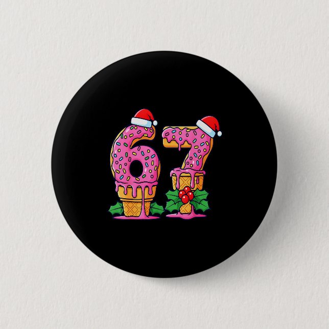 Baseball Drip Ice Cream 67 Baseball Lifestyle 101  Button (Front)