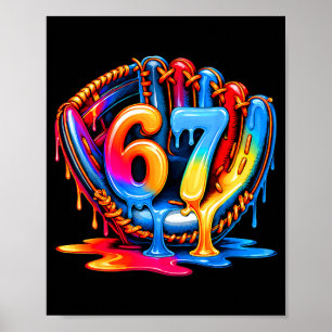 Baseball Drip Ice Cream 67 Baseball Lifestyle 101 Poster