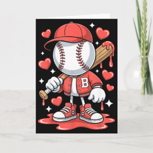 Baseball Drip Ice Cream Apparel Youth Boy Valentin Card