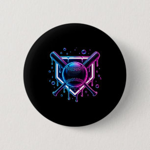 Baseball Drip Ice Cream Bat Kids  Button