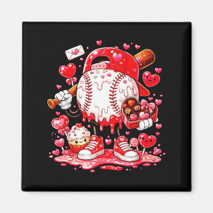 Baseball Drip Ice Cream Boys Kids Youth Valentines Magnet