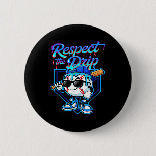 Baseball Drip Ice Cream Respect The Drip Home Plat Button