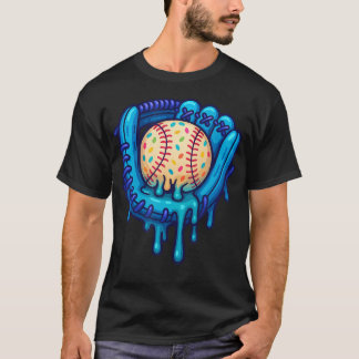 Baseball Drip Ice Cream Sprinkles Baseball T-Shirt