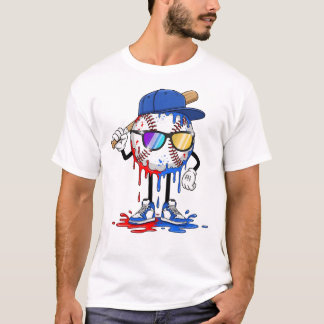 Baseball Drip Ice Cream  T-Shirt