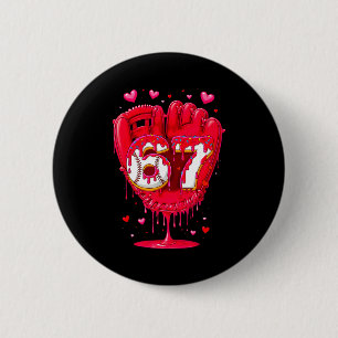 Baseball Drip Ice Cream Valentine Youth Boys Girls Button