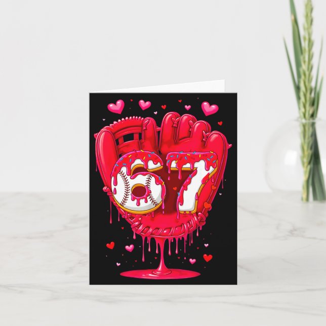 Baseball Drip Ice Cream Valentine Youth Boys Girls Card (Front)
