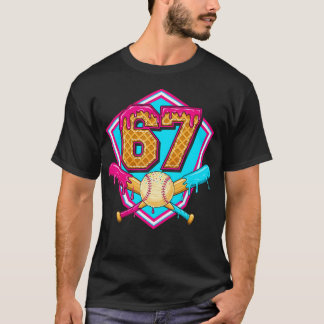 Baseball Drip Jersey Number 67 For Players 67Th T-Shirt