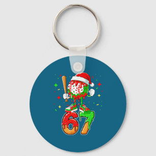 Baseball Drip Number 67 Meme Ice Cream Dripng Chri Keychain